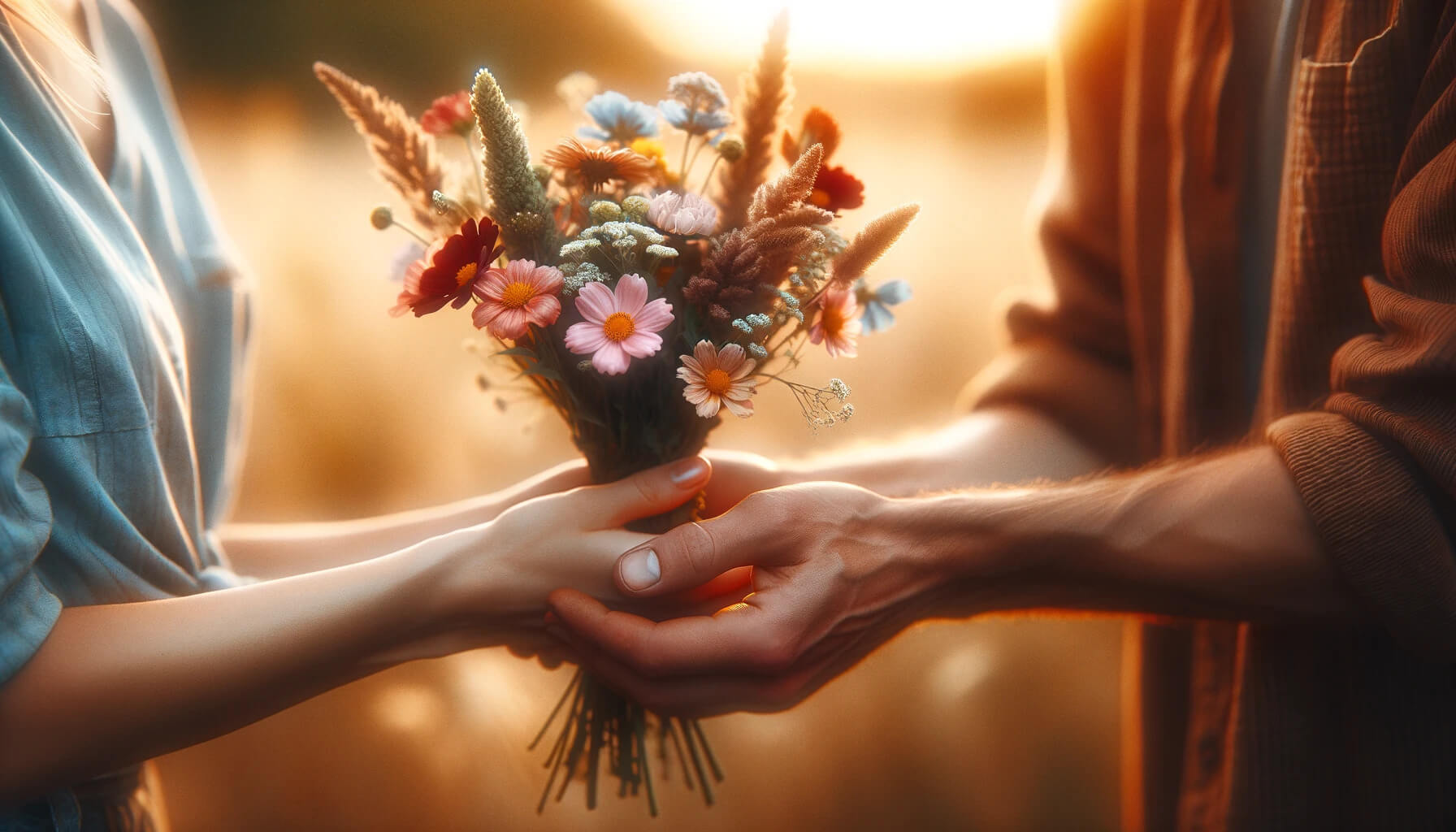Bereit, Vertrauen zu pflanzen: Ein Blumenstrauß als Symbol für den Beginn einer Reise des Vertrauens und der Verbundenheit. Jede Blume repräsentiert eine Chance für Wachstum und Blüte in unseren Beziehungen. Ein Akt der Zuneigung und Hoffnung, der die Grundlage für tiefe Verbindungen legt.